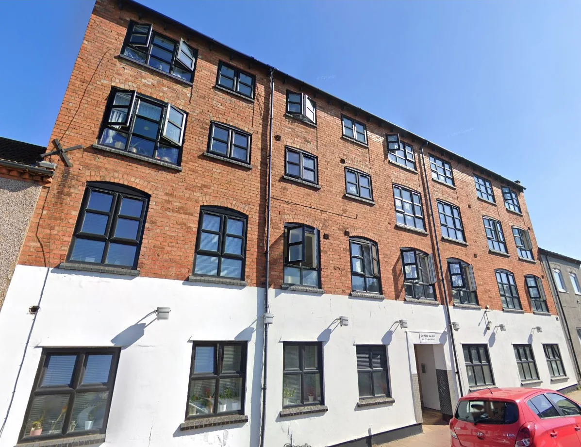 Commercial brick facade after professional cleaning