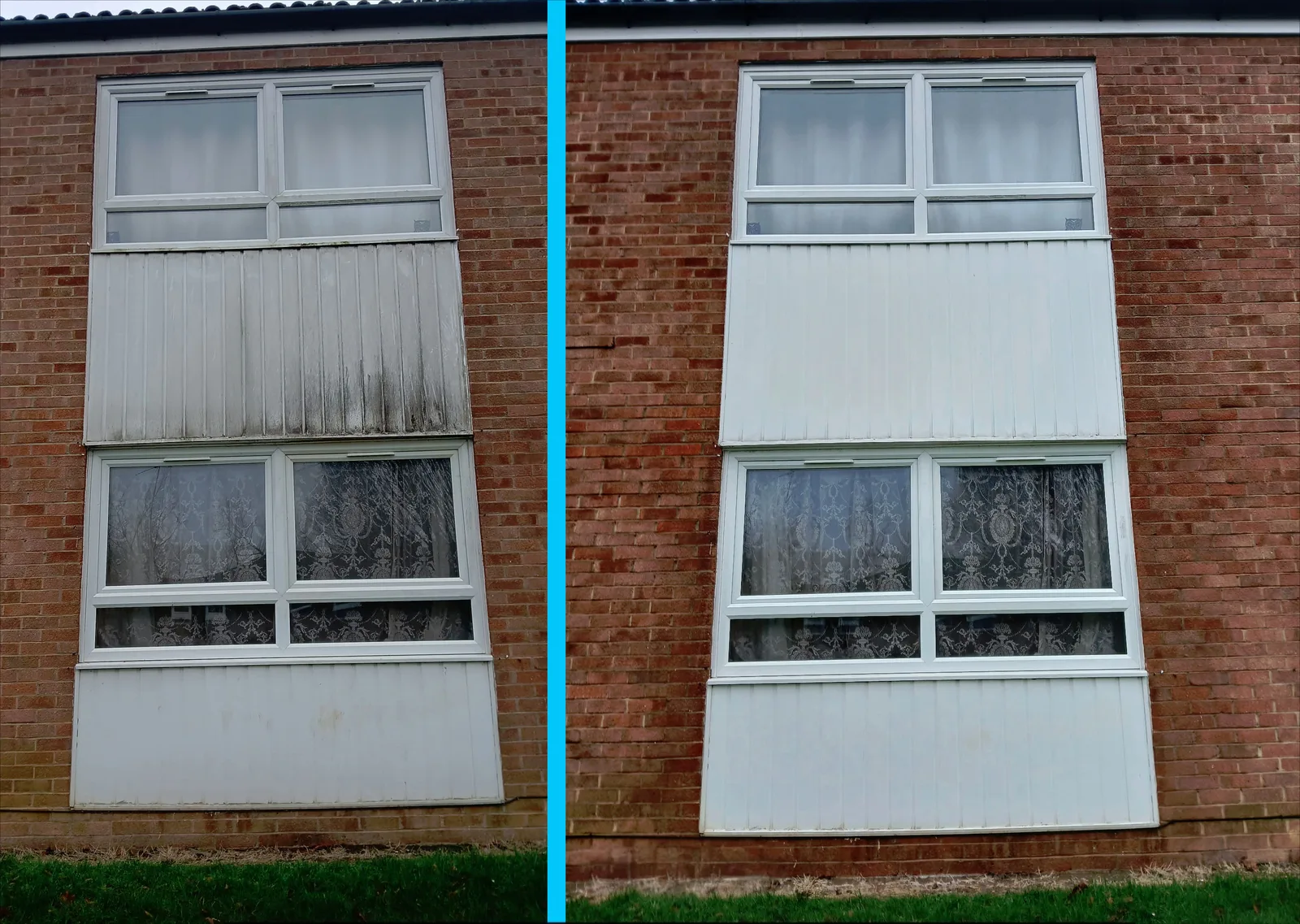 Residential cladding cleaning - soft wash algae removal, Northampton