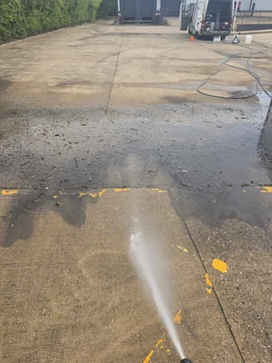commercial lorry bay concrete pressure washed algae removal