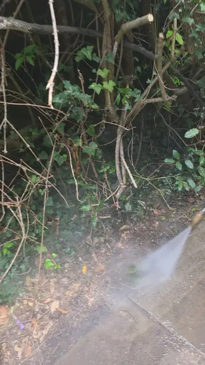 Driveway being jet washed on a Luton property