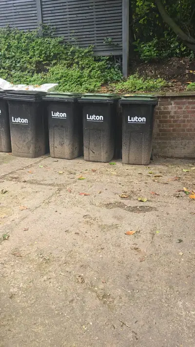 Luton Borough Council wheelie bins on site - proof of presence on the LU1 project