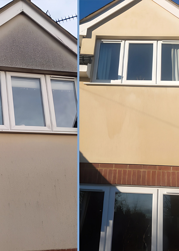 soft cleaned house render before and after